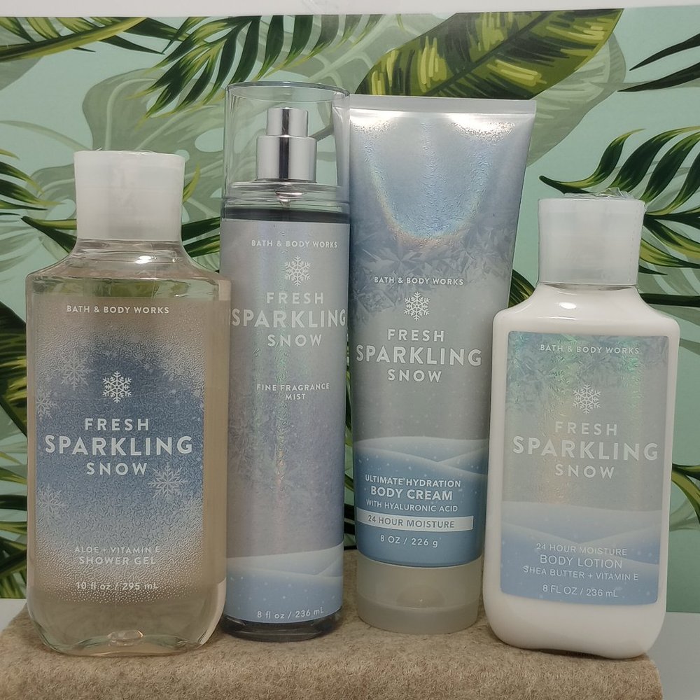 (New with Tags)  Bath & Body Works - Fresh Sparkiling Snow (4-pack combo)